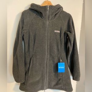 Long zip up fleece jacket NWT